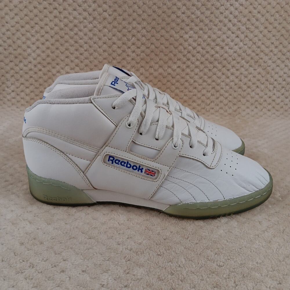 Men’s Size 8.5 Reebok North Carolina Classic Sneakers White Light Blue Accents - Picture 6 of 14